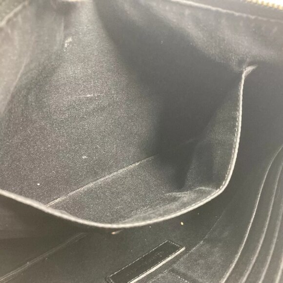 SAINT LAURENT PARIS 397294 logo Cluch Bag Pouch Bag Clutch bag Leather Black - Picture 10 of 14
